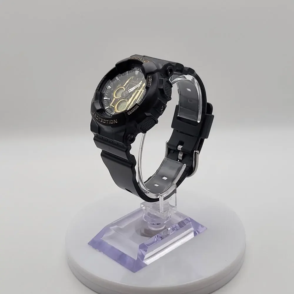 Casio Baby-G BA-120SP Black Gold Scratch Pattern Ana-Digi Watch 5457